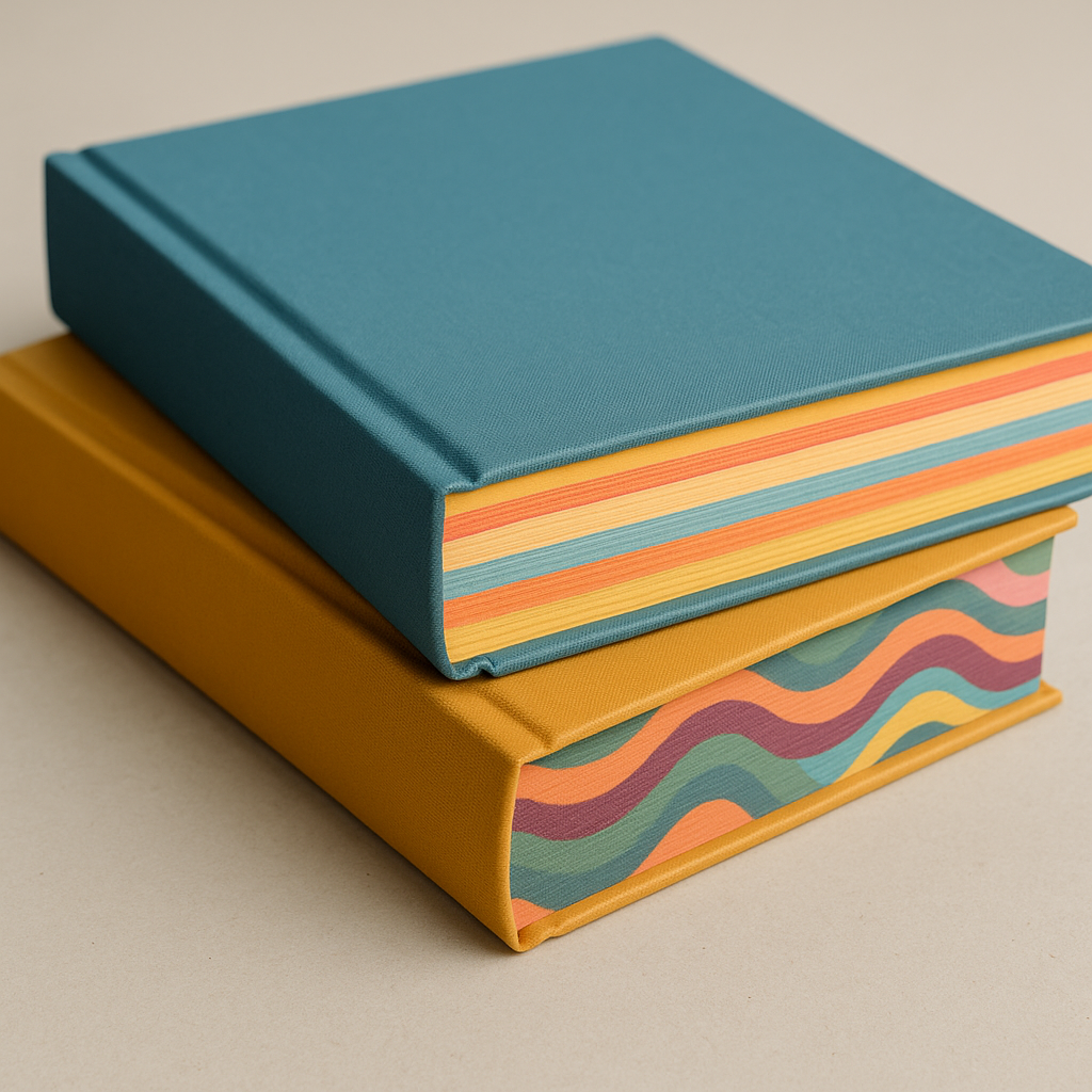 livre jaspage coloré et couverture cartonnée